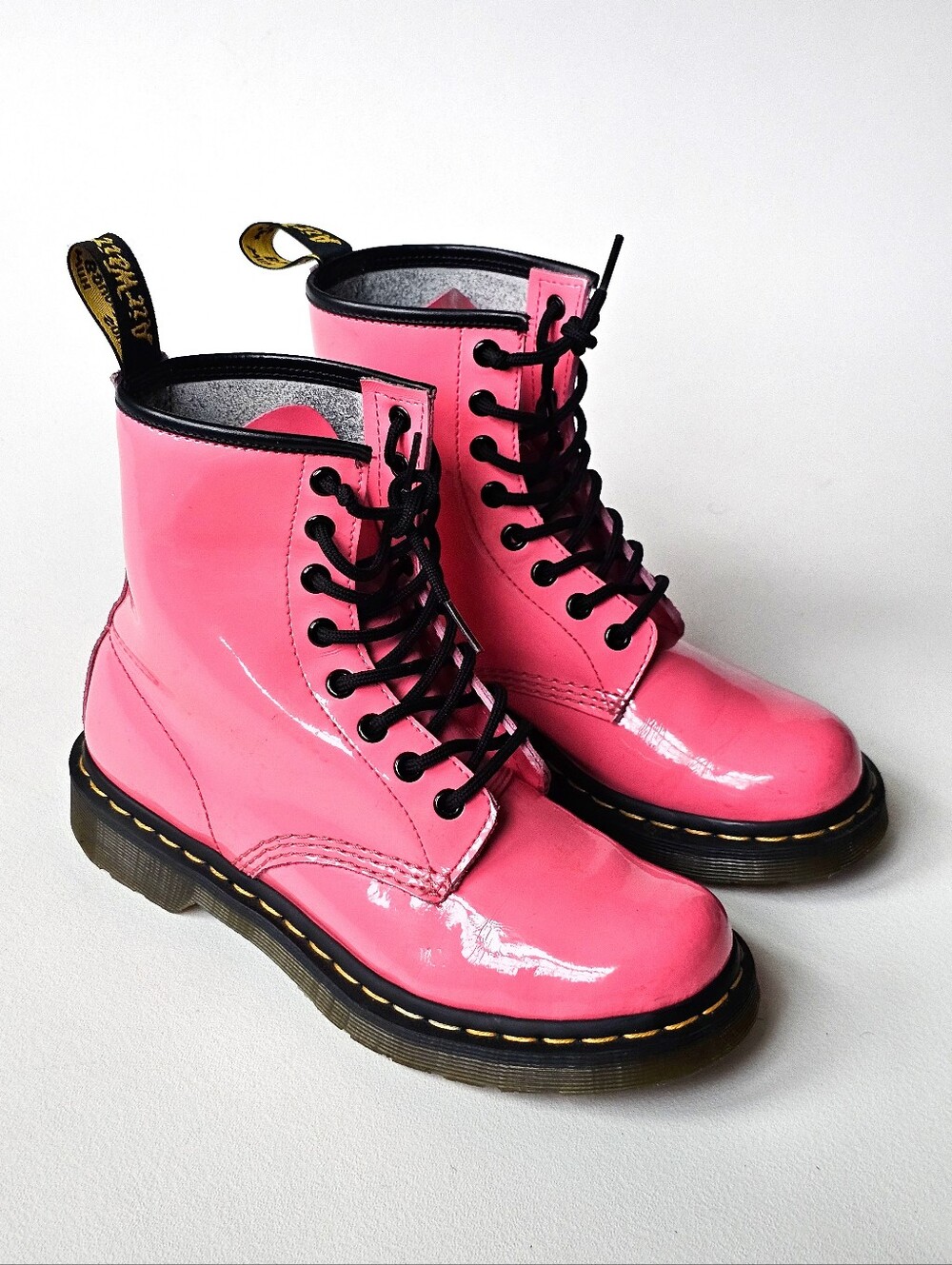 Dr. Martens 1460 Patent Leather Hot Pink Lace-Up Boots Women’s US 7 EU 38